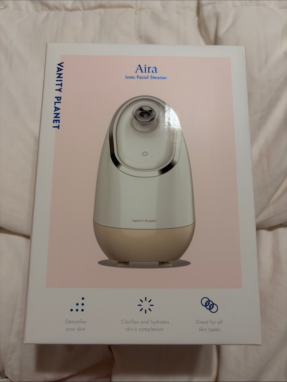 NWT Vanity Planet Aira Ionic Facial Steamer — Cream/White